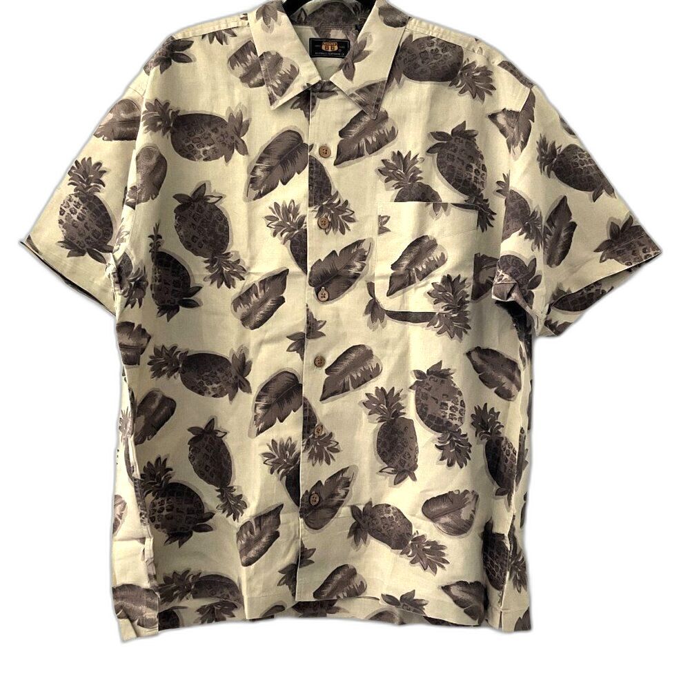 Vintage 90s Route 66 Hawaiian Pineapple Shirt Men's L (Fits XL) Distressed Aloha